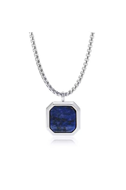 Men's Square Stone Luxury Steel Necklace