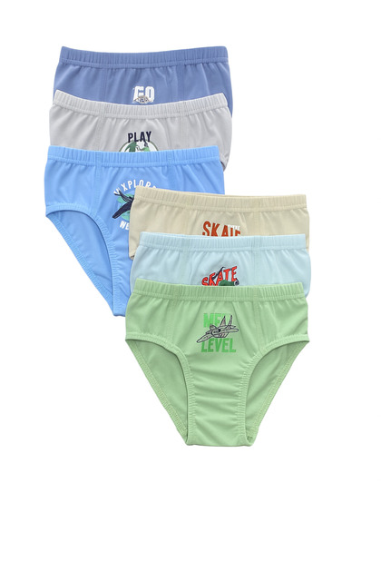 6-Piece Boys' Cotton Printed Quality Colorful Underwear