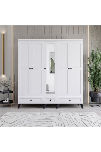 Silva 5 Kapaklı Çekmeceli Gardırop %100 MDF