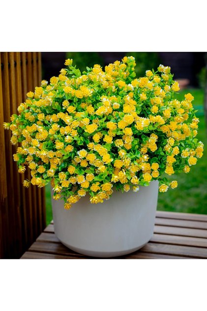 Flori artificiale pentru exterior, rezistente la UV - 6 buc. pachete, plante artificiale de exterior, arbust din plastic