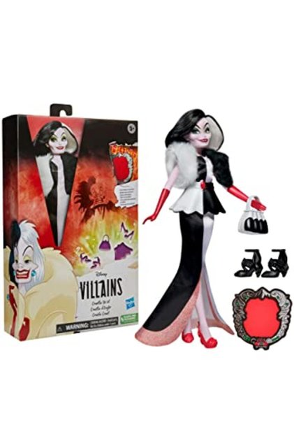 Кукла Disney Villains, Hasbro, Круела де Вил, 28 см, дрехи за подвижни