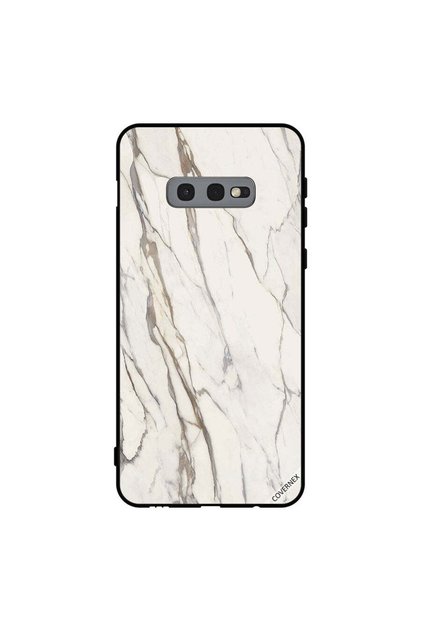 Protective Case Cover For Samsung Galaxy S10e White Cracked Marble Pattern