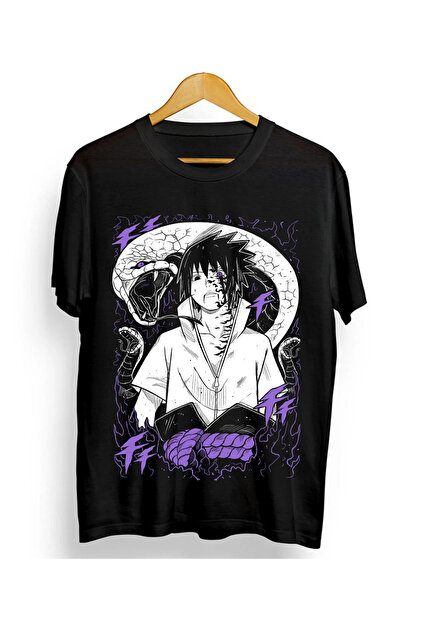 Tricou unisex cu model anime Naruto Sasuke Uchiha