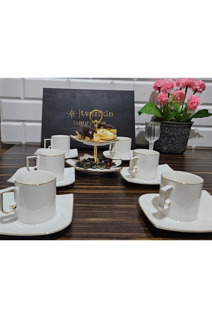 Luxury Gold Bone Porcelain Coffee Cup Set 09Gld01