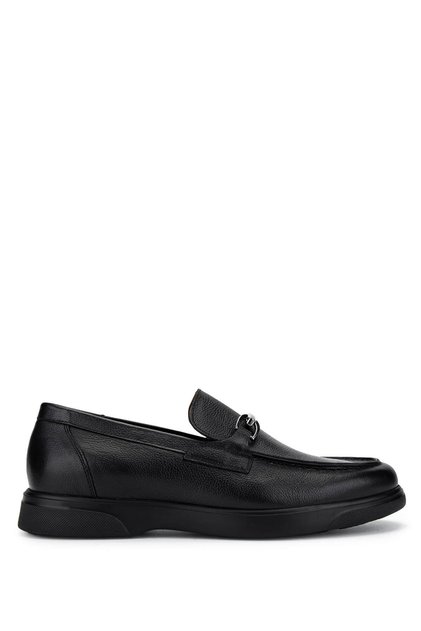 Men's Genuine Leather Black Loafer Shoes