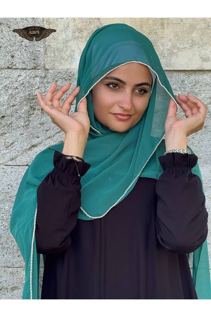 Chiffon Shawl with Stone Edge 180 Santa with Stones