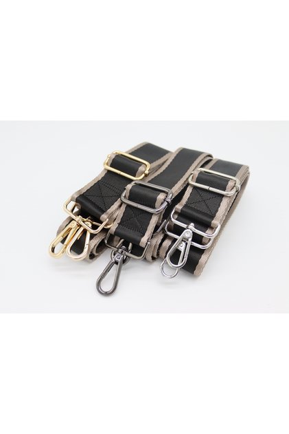 Black-Light Brown Striped Adjustable Polyester Bag Shoulder Strap 4cm X 120cm