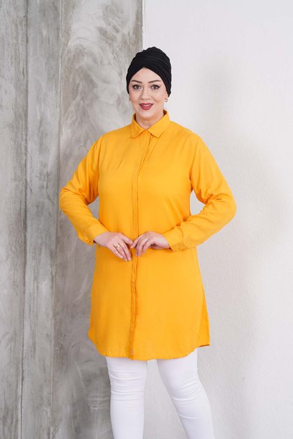 Orange Classic Shirt Tunic