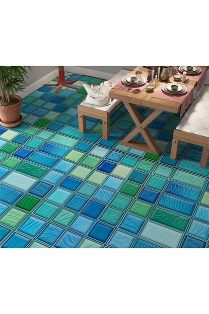 Self Adhesive Kitchen Bathroom Floor Marble Furniture Tiles Adhesive Foil Covering 60cm X 100cm