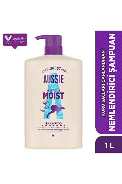 アスモケア Aussie Miracle Moist Kuru Saçları Canlandıran Nemlendirici Şampuan