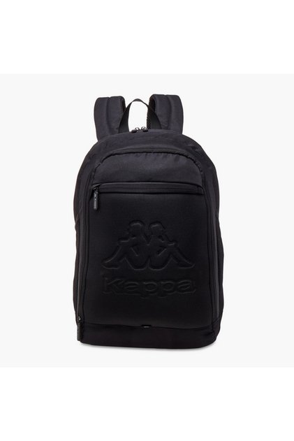Logo Embossed School Backpack with Adjustable Straps and Zip Closure - 13x32x47 cm