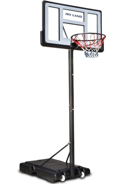 Portable Basketball Hoop with Wheels, Adjustable Height from 1.5 to 3 Meters, 1.12 Meter Backboard for Adults and Children, Outdoor Basketball Hoop Stand EM-1873 by