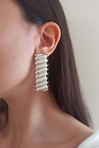 Women's Special Design 6 cm Serrated Model Earrings zyna004