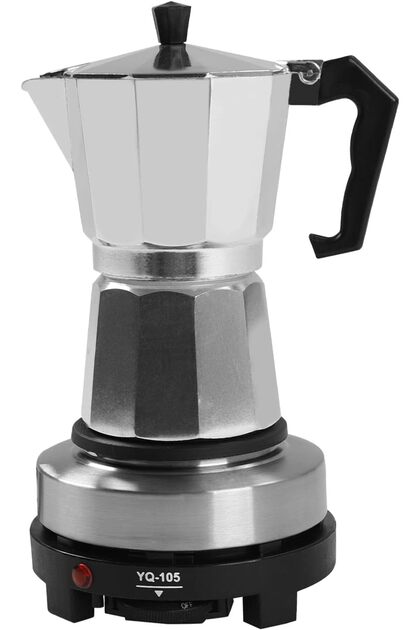 Electric Espresso Maker, Mini Coffee Maker with Heating Plate, Single Hot Plate, Espresso Cooker, 50