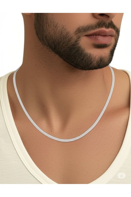 Steel Classic Italian Chain Model Silver Color Men's Necklace(1392)