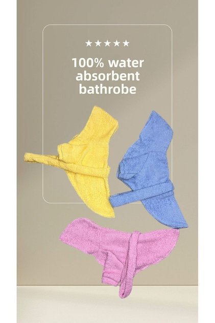 Bathrobe 100% Water-Absorbent Soft Dog Bathrobe Cat Bathrobe