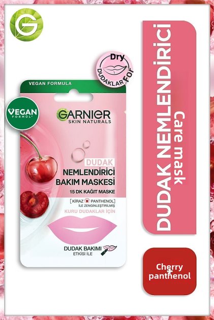 Lip Moisturizing Care Mask Intensive Moisturizing Single Sheet Mask Containing Cherry and Panthenol