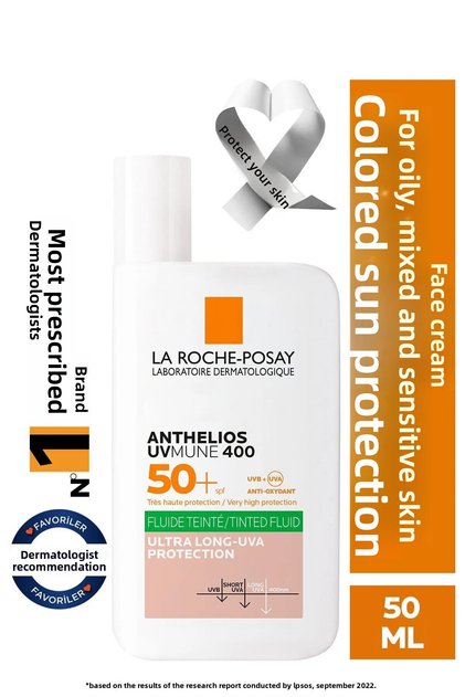 Anthelios Oil Control Fluid SPF+50 Fluid Tinted Face Sunscreen for Oily Skin PinkestCosmetic
