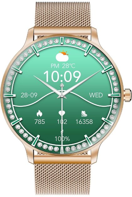 Smartwatch with Round 1.32" AMOLED Display, 3D Spherical Curved Glass, 100+ Sports Modes, He