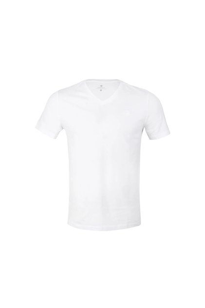 Basic M-Ct106 V Neck Men's White Round Neck T-Shirt