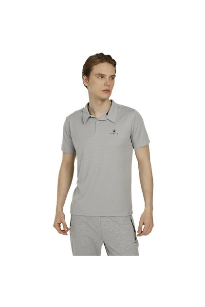 Sherman Men's Grey Classic Collar Polo T-Shirt