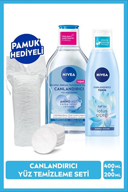 NIVEA Canlandırıcı Micellar Makyaj Temizleme Suyu 400ml Ve