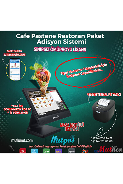Lotus Lp Onset Yazılım Dahil Set / Cafe & Restoran Adisyon Ve