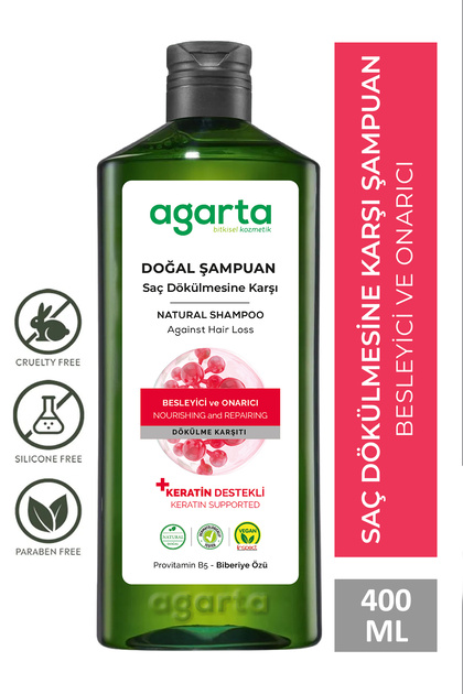 Saç Dökülmesine Karşı Bitkisel Tuzsuz Şampuan 400 ml (Biberiye özlü)