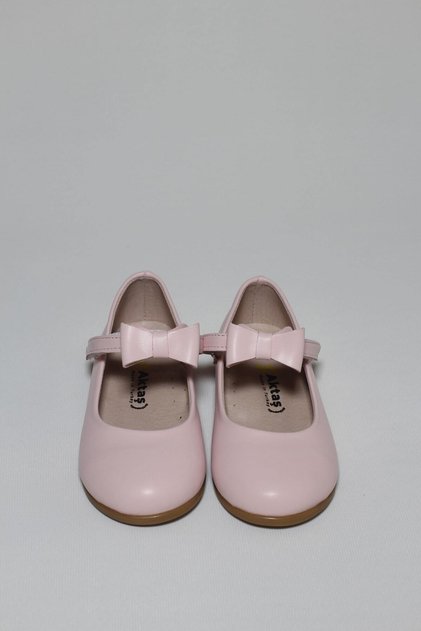 Girl's Velcro Bow Powder Matte Orthopedic Ballerina Shoes