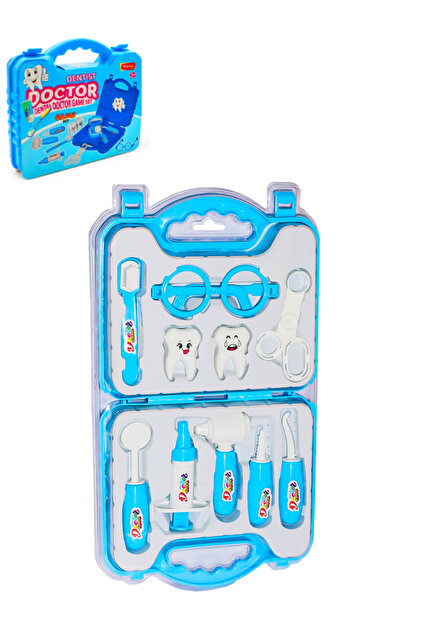 a v d a Çantalı Dişçi Doktor Seti - Diş Doktoru Çantası -mavi