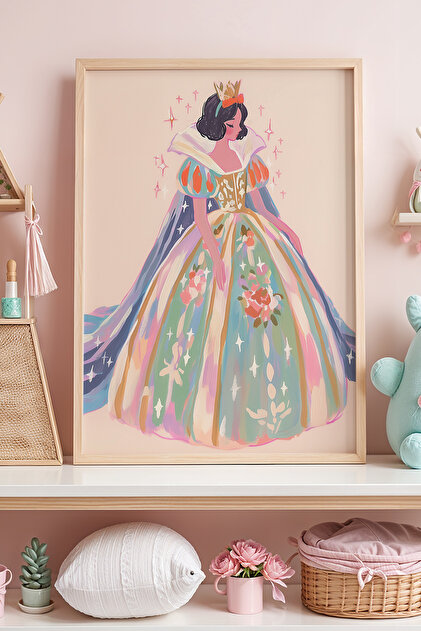 strapless open back dress Blue [Oil Painting Sun and Moon Poem] Short Sleeves Print Ruffle Bowk –  LolitaInside main image 1
