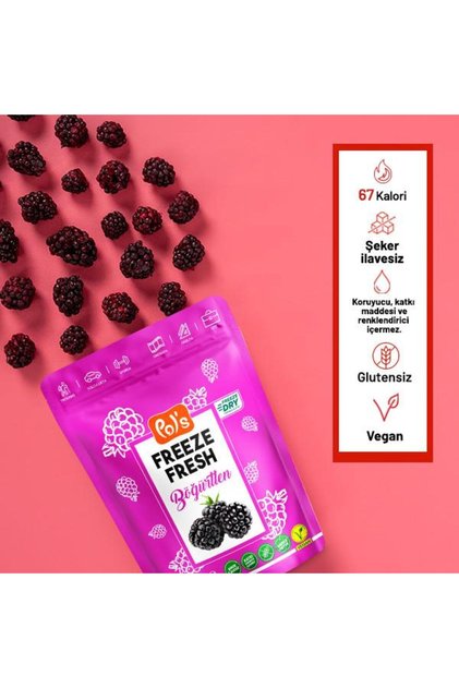 Pol’s Freeze Fresh Dondurularak Kurutulmuş Böğürtlen 20 gr