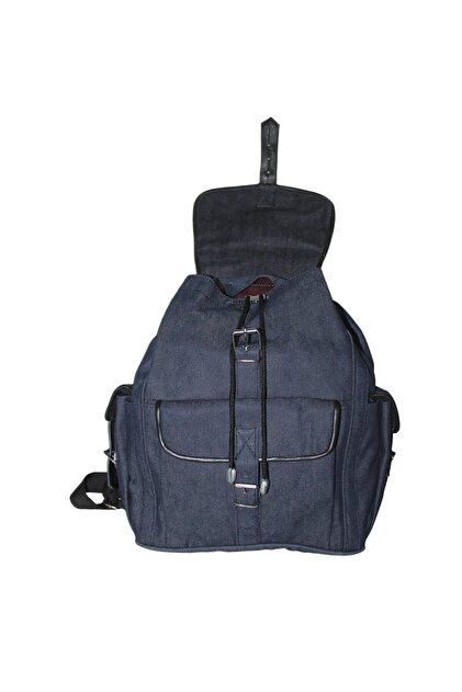 Denim Kumaş Kadın Erkek Sırt Çantası 3cepkotlacivert-siyahgr3okl