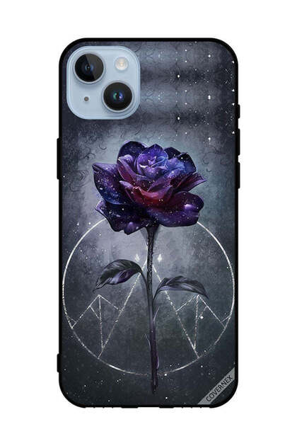 غطاء حماية لهاتف Apple iPhone 14 Plus برسومات زهور داكنة