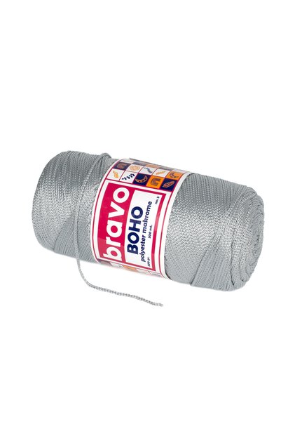 Boho Polyester Macrame Yarn 1, 5 mm 200 Gr 300 Meters No: 3 (Color Code: 60) Light Gray