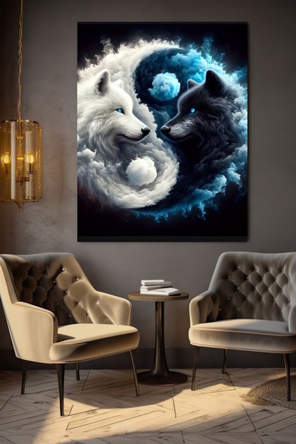 GOODNESS EVIL WOLF CANVAS PAINTING HOME WALL HALL OFFICE SHOP GIFT DECORATION ORNAMENT