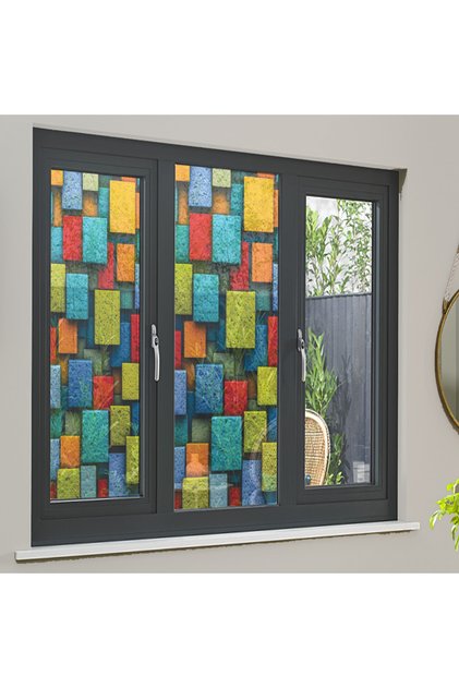 Glass Stained Glass Foil, Self Adhesive, Patterned Frosted Glass Foil 61X100 cm