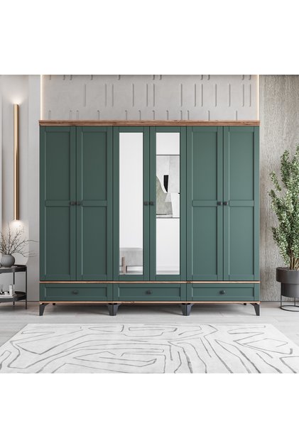 Silva 6 Kapaklı Çekmeceli Gardırop %100 MDF