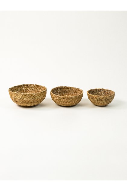 Herme 3'lü Hasır Çerezlik (16 x 7 cm)