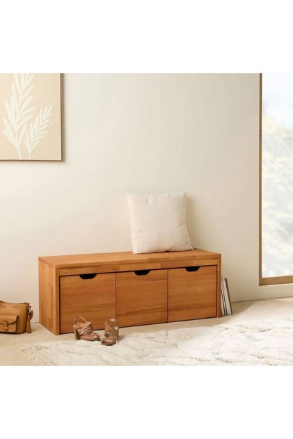 Mento Masif Ahşap Sandıklı Bench – Çok Amaçlı Oturma Bankı