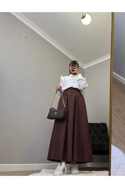 Poplin Clous Skirt with Pocket
