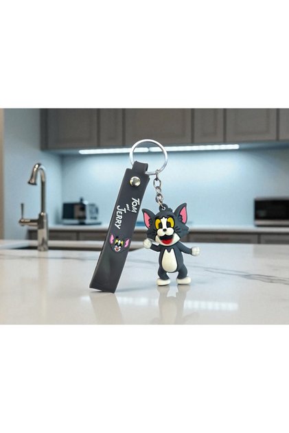 Cute 3D Silicone Quality Tom Character Keychain