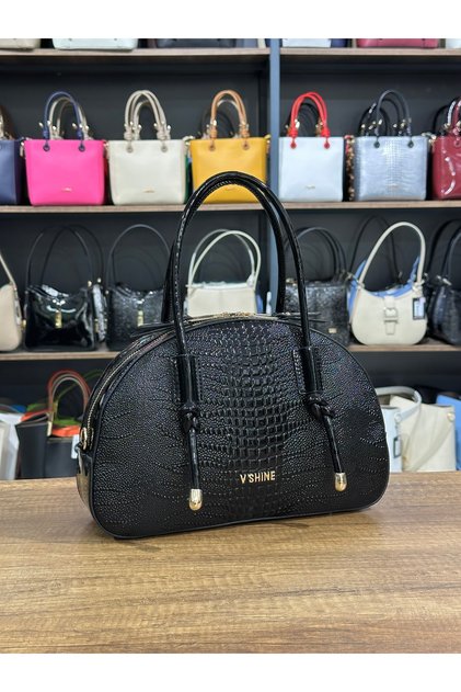 D Model Medium Size Bag 3101 Black Patent Leather Anaconda