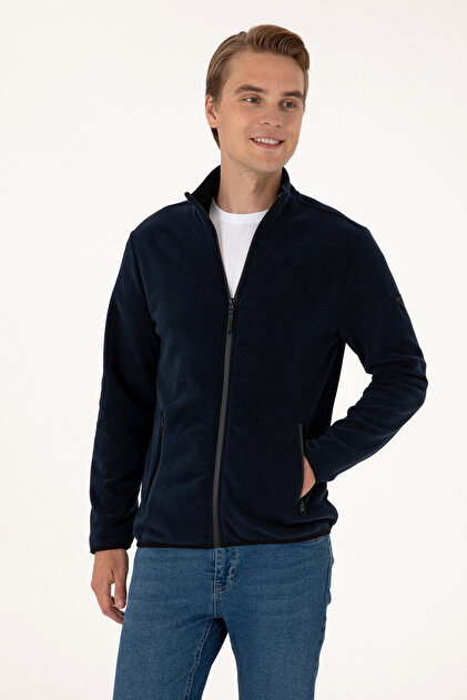 Erkek Regular Fit Lacivert Polar Örme Hırka 50313779-VR033