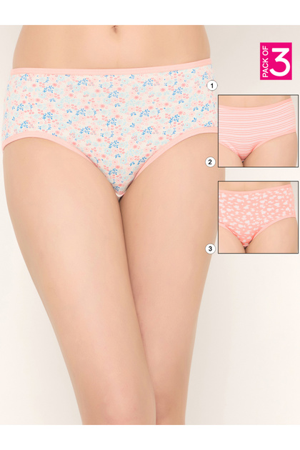 Pack of 3 - Printed Hipster Briefs