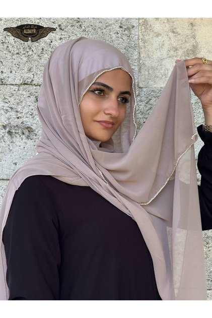 شال شيفون بحافة حجرية 180 حجر سانتا