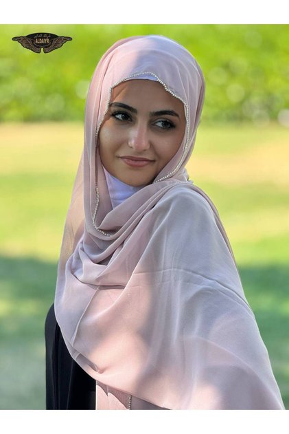 Chiffon Shawl with Stone Edge 180 Santa with Stones