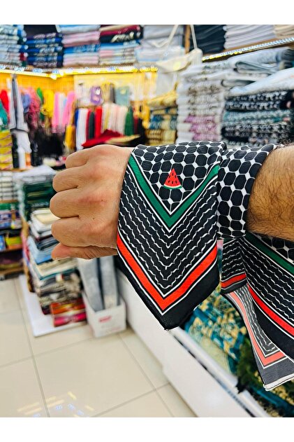 Filistin Bayrak Karpuz Temalı Keffiye Kuffiye Eşarp Fular