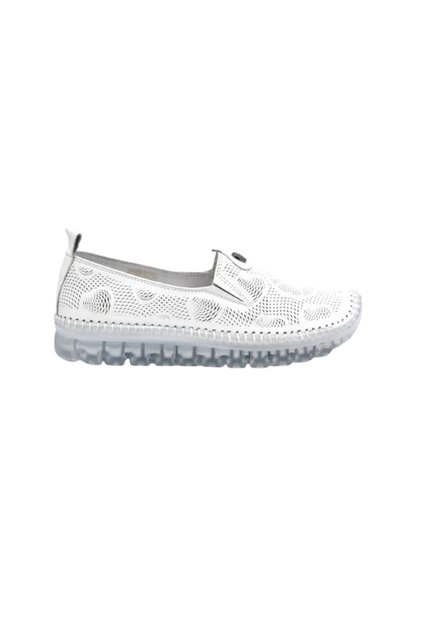Kindep Iniesta Genuine Leather Transparent Comfortable Sole Daily Women's Shoes White