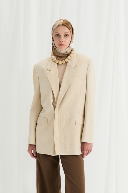 Lotus Design Soft Scarf - Beige